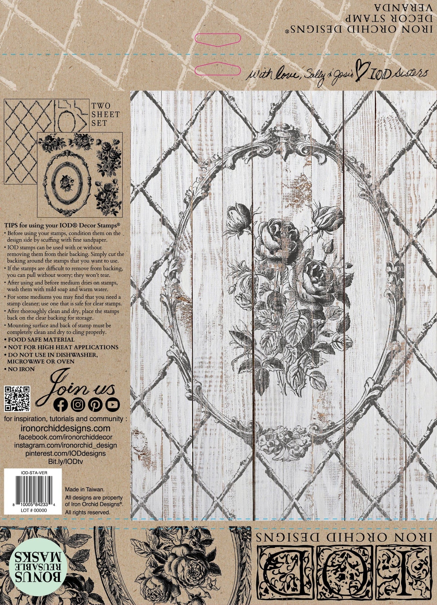 Veranda 12x12 IOD Stamp (2 sheets)
