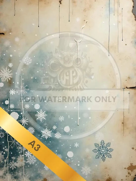 A3 Vintage Snowflake Background Decoupage Rice Paper (DC5053)