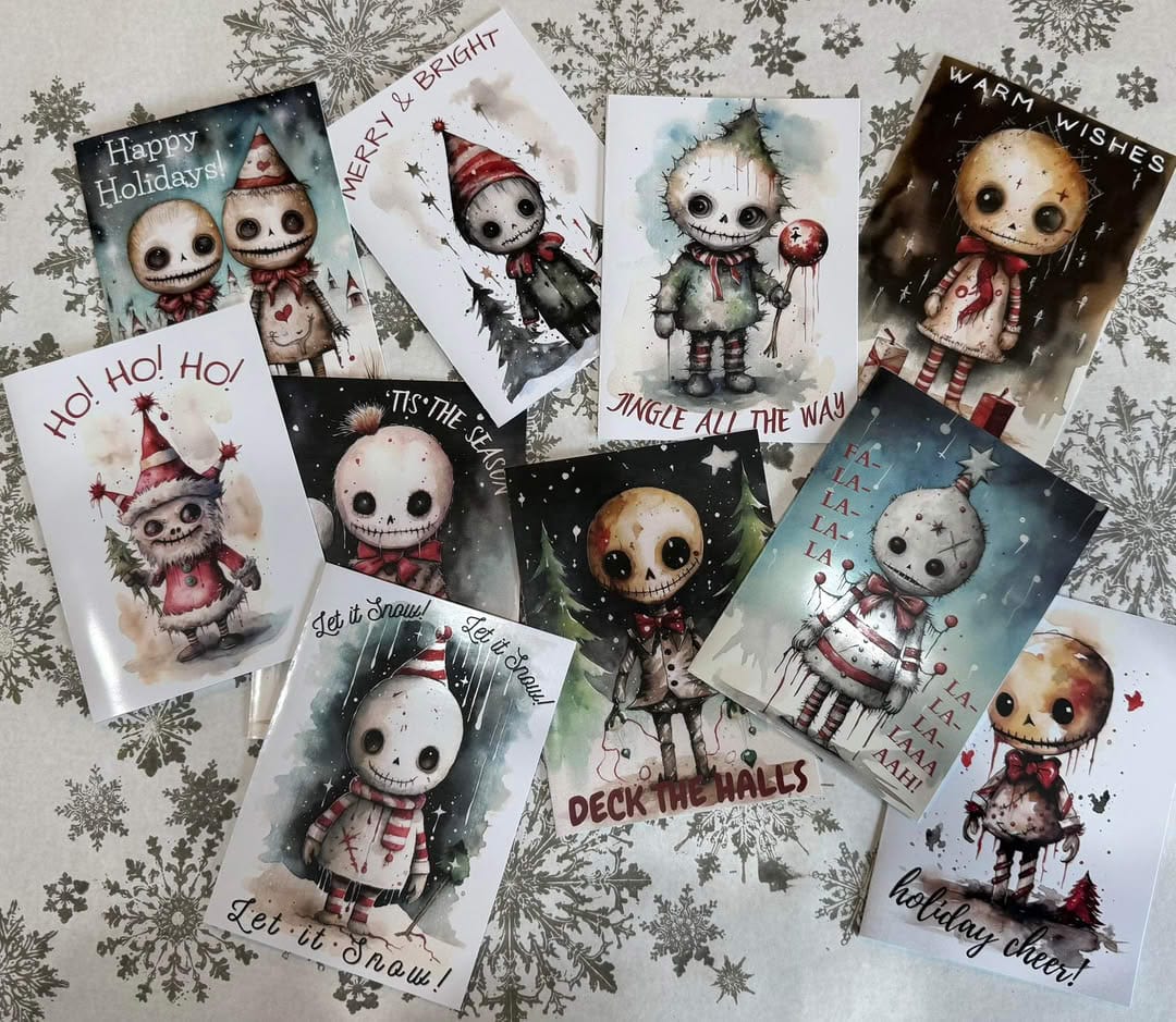 Merry Hexmas Holiday Card Set (10 cards + envelopes)