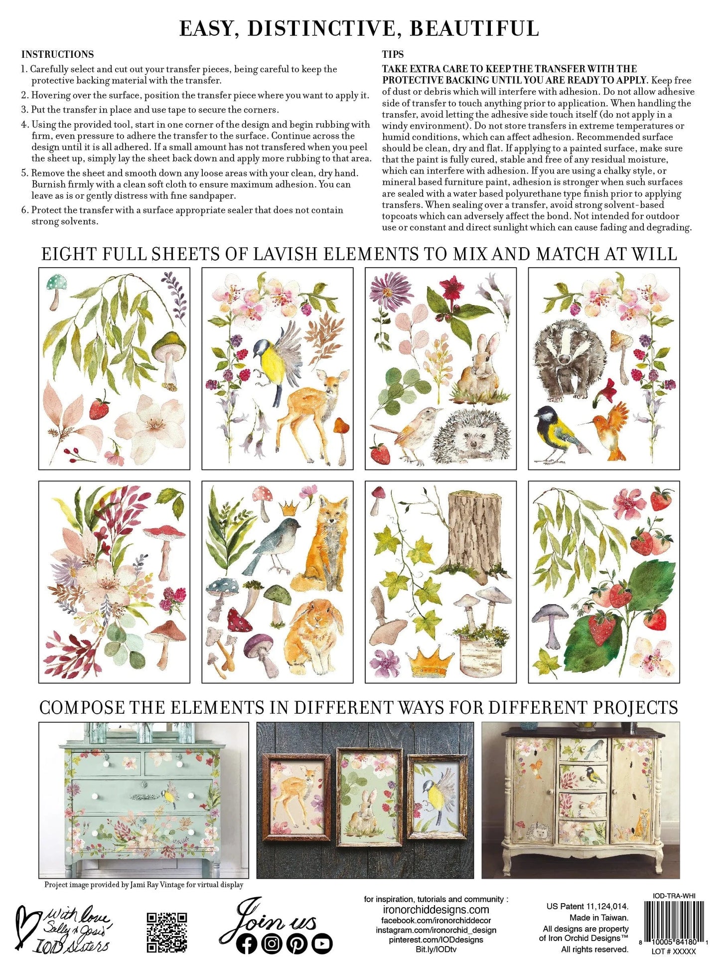 Whispering Willow IOD Transfer 12x16 Pad (8 sheets)