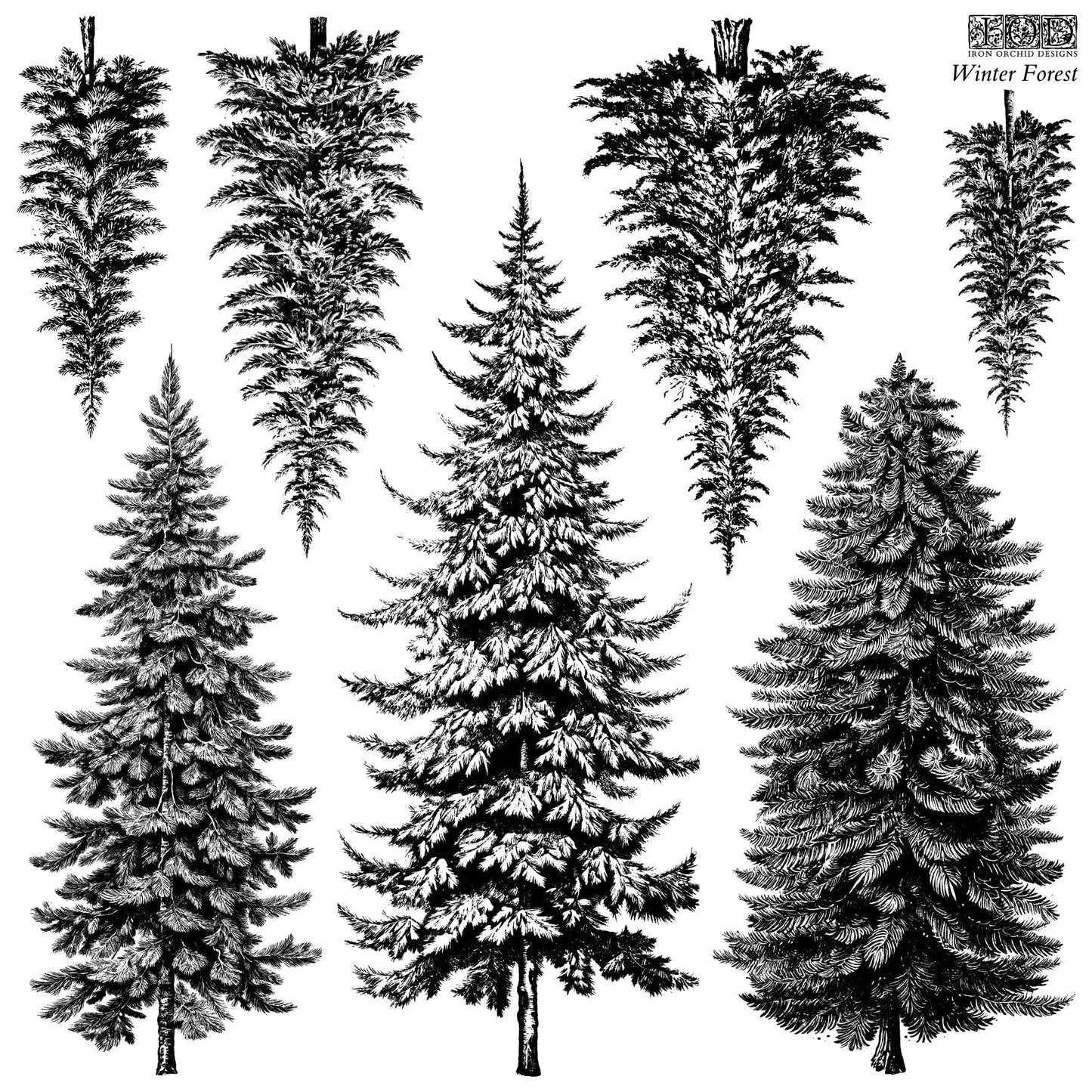 Winter Forest 12x12 IOD Stamp (1 sheet)
