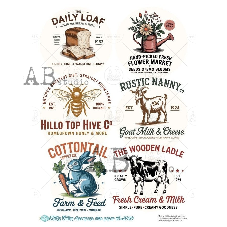 A4 Farmstead Market Collection Rice Paper (Milky Valley ID-1060)