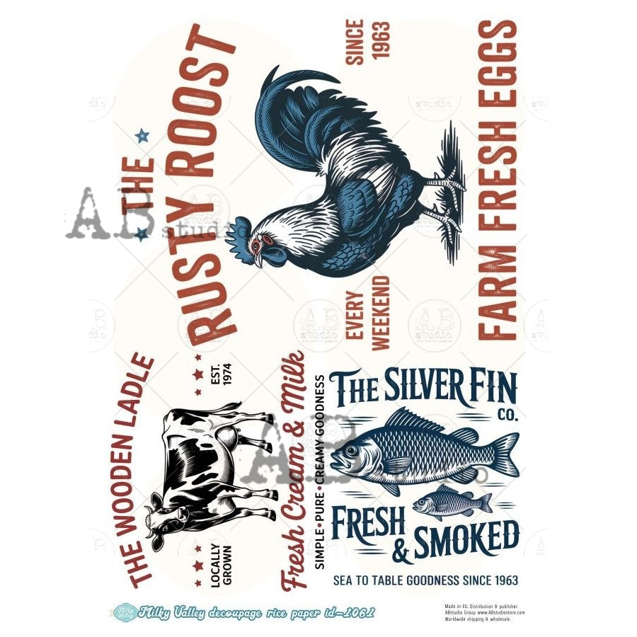 A4 Farmhouse Provisions Rice Paper (Milky Valley ID-1061)