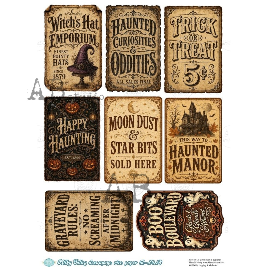 A4 Halloween Apothecary Labels (Milky Valley ID-1314)