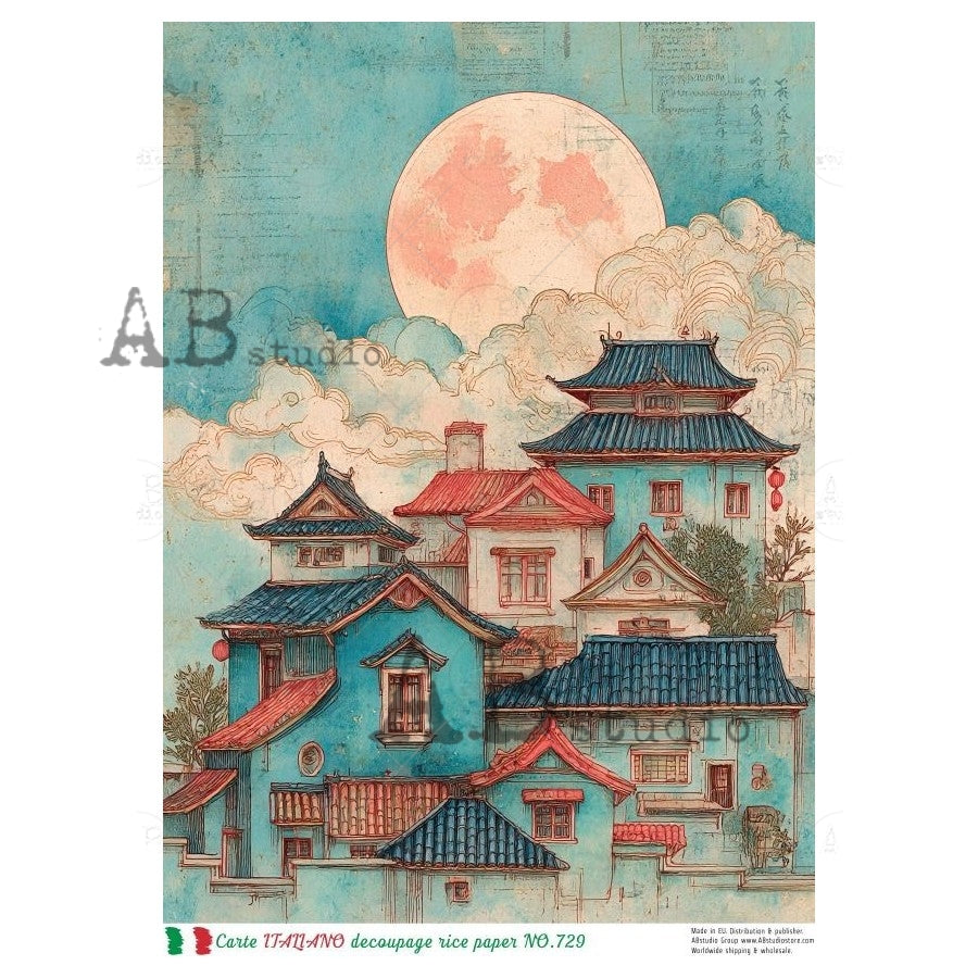 A4 The Painted Village Rice Paper (Carte Italiano NO.729)