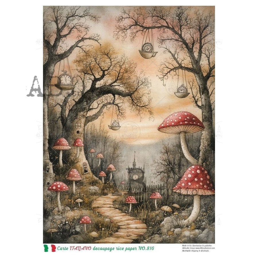 A4 The Path Beyond the Mushrooms Rice Paper (Carte Italiano NO.816)