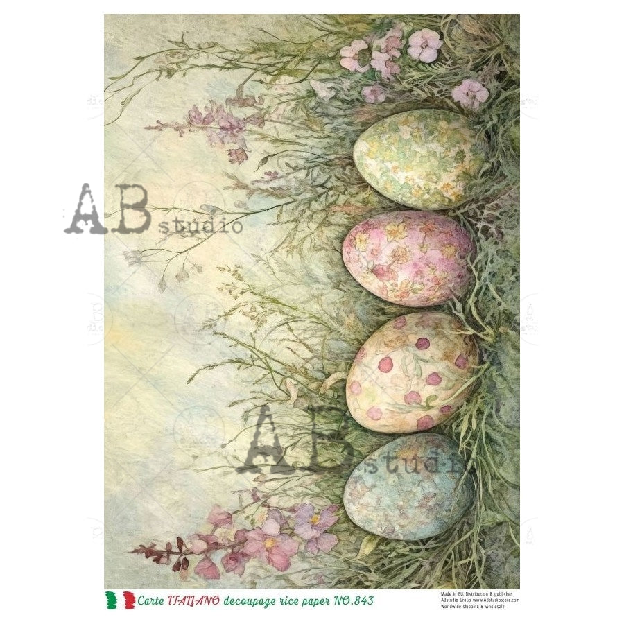 A4 Nested Spring Eggs Rice Paper (Carte Italiano NO.843)