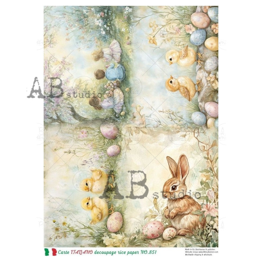 A4 Meadow Friends Decoupage Rice Paper (Carte Italiano NO.851)