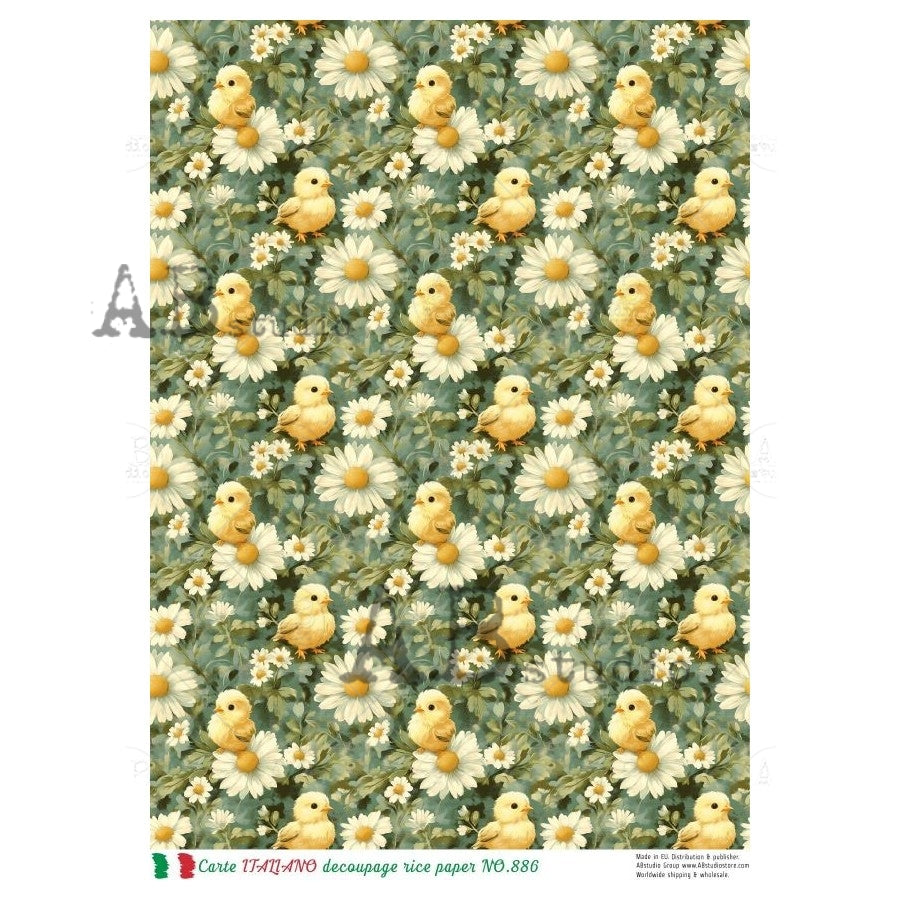 A4 Ducky Daisy Decoupage Rice Paper (Carte Italiano NO.886)