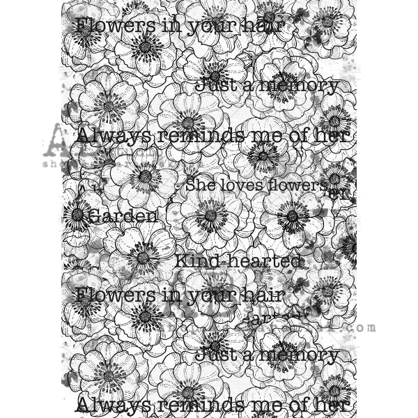 A4 Gold Sunflower Vellum Decoupage Paper (0413)