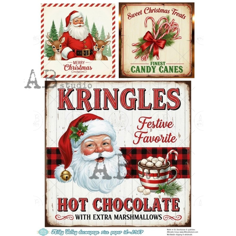 A4 Christmas Treats Decoupage Rice Paper (Milky Valley ID-1307)