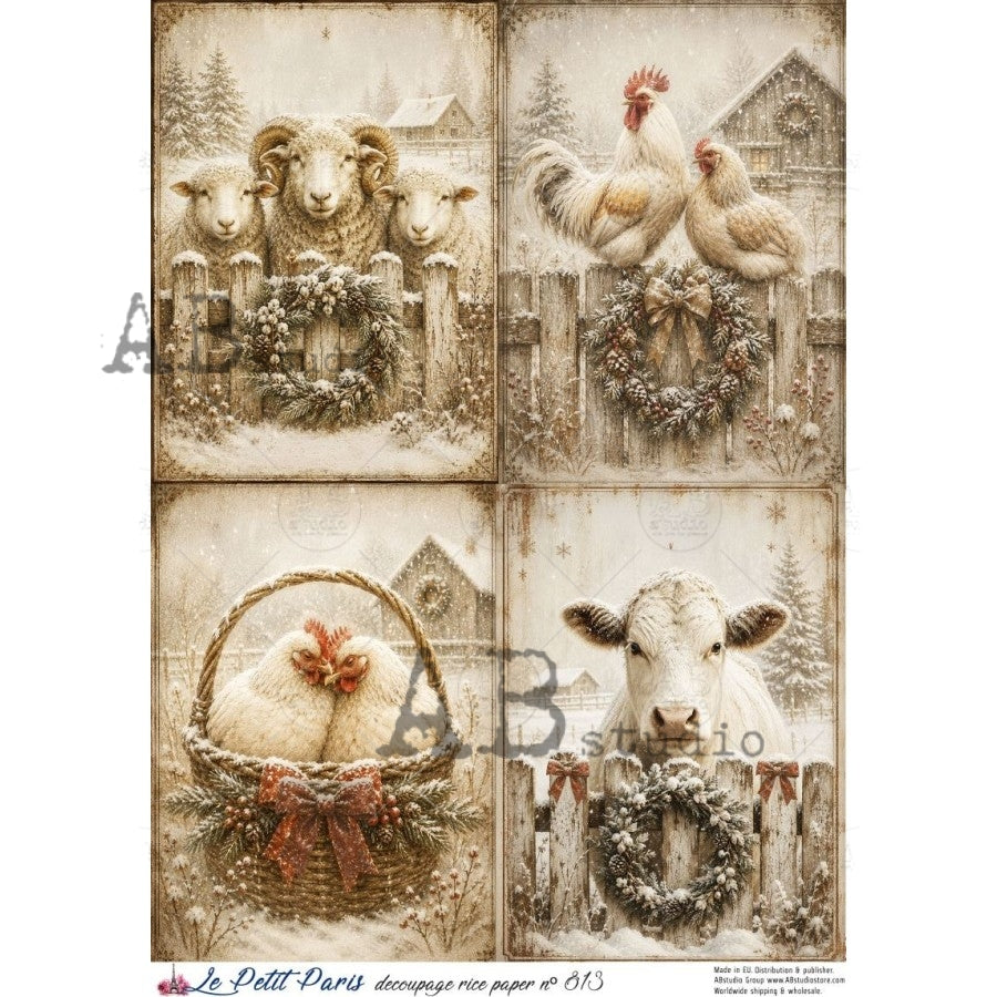 A4 Christmas on the Farm (Le Petit Paris No 813)