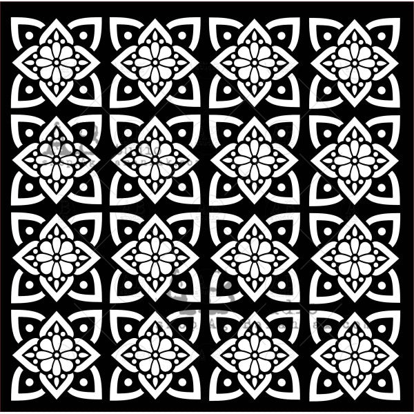 Vintage Tile Background - 8x8 Stencil - ID-164