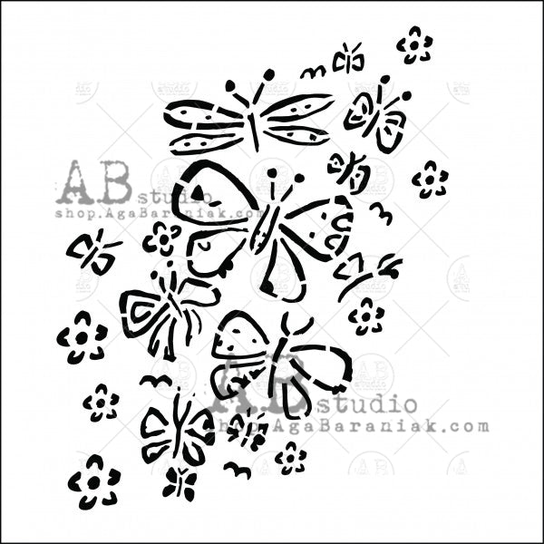 Butterflies & Dragonflies - 8x8 Stencil - ID-50