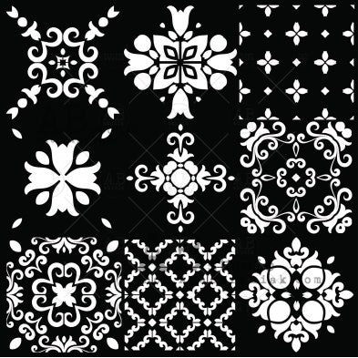 Azulejos - 10x10 Stencil - ID-244