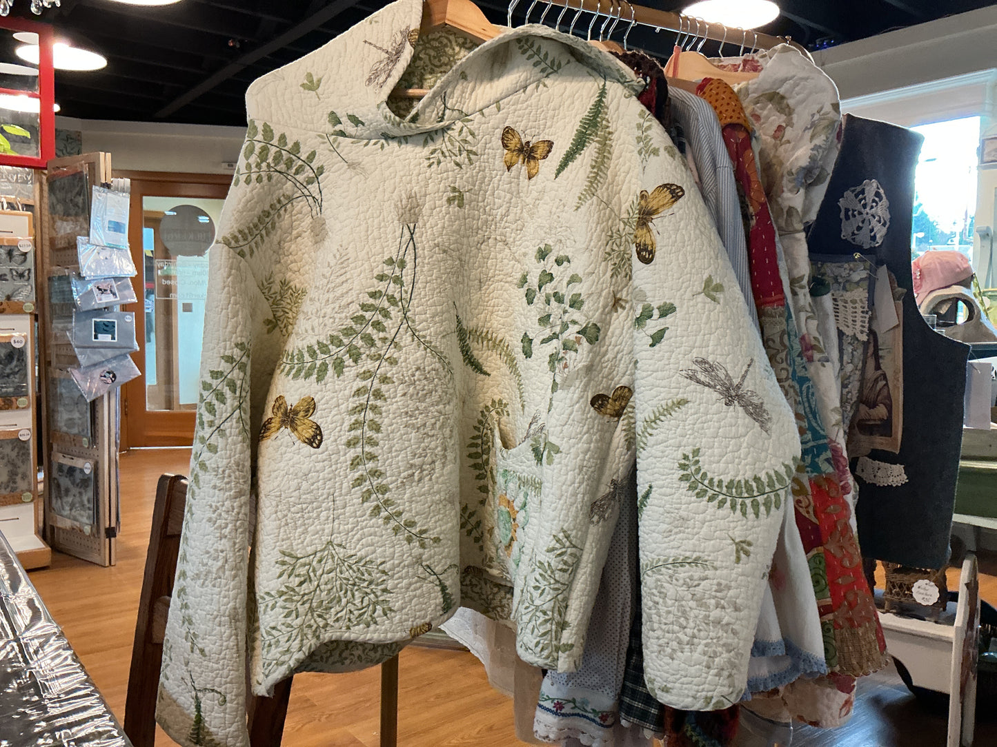 Quilted hoodie botanical