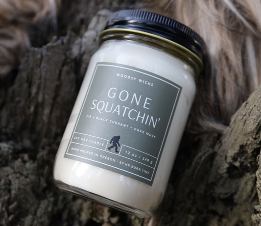 Bigfoot Gone Squatchin' Candle - Soy Wax - Sasquatch