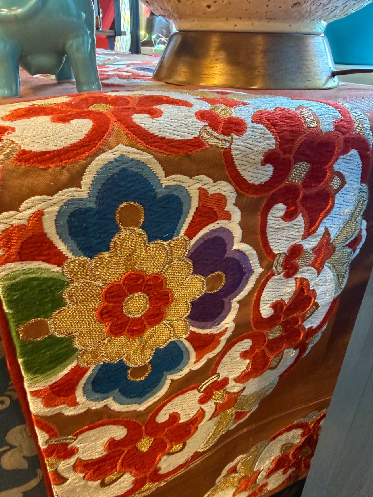 Vintage Japanese Kimono Obi Sash – Multicolor Floral