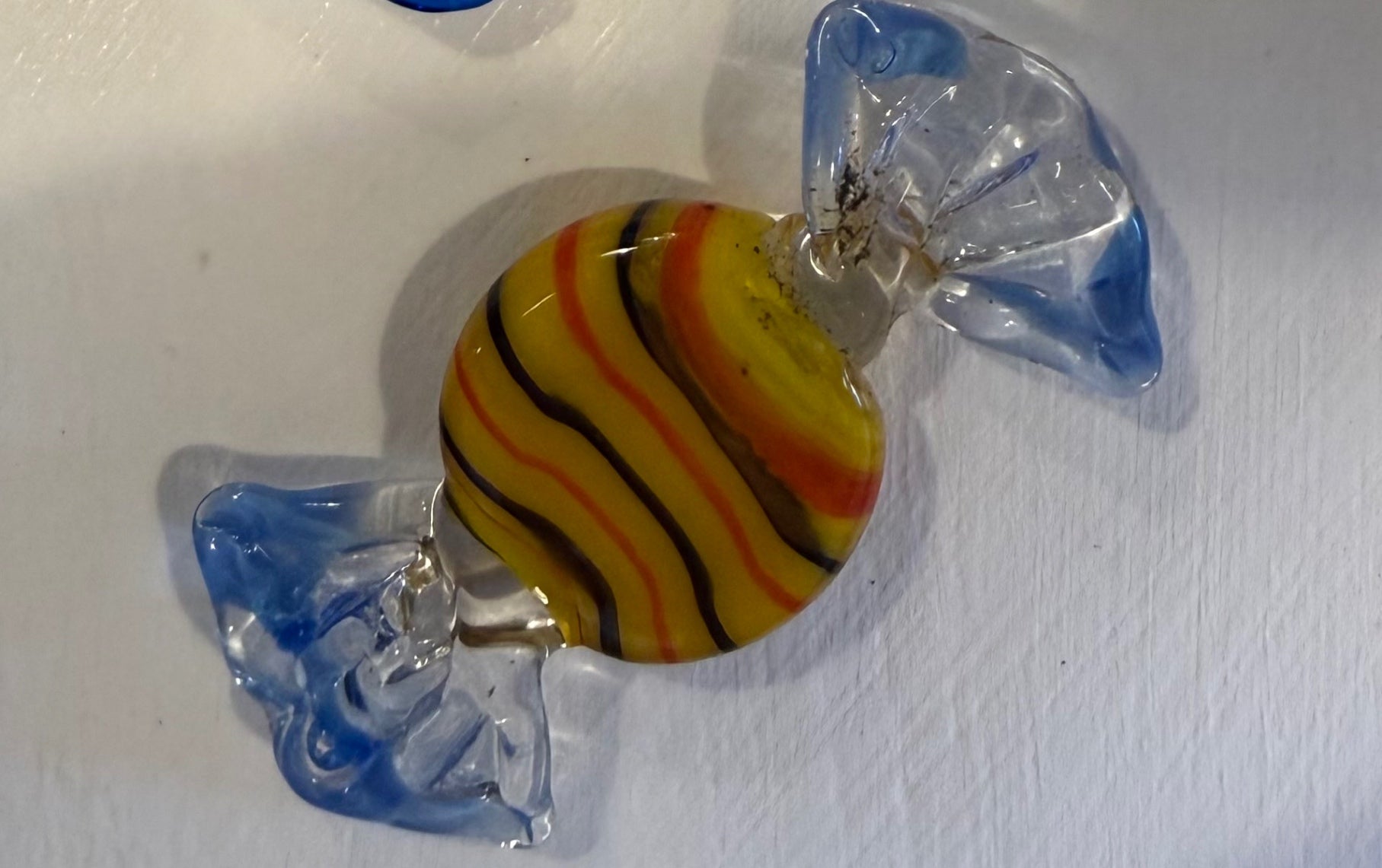 Hand-Blown Striped Glass Candy Sculpture