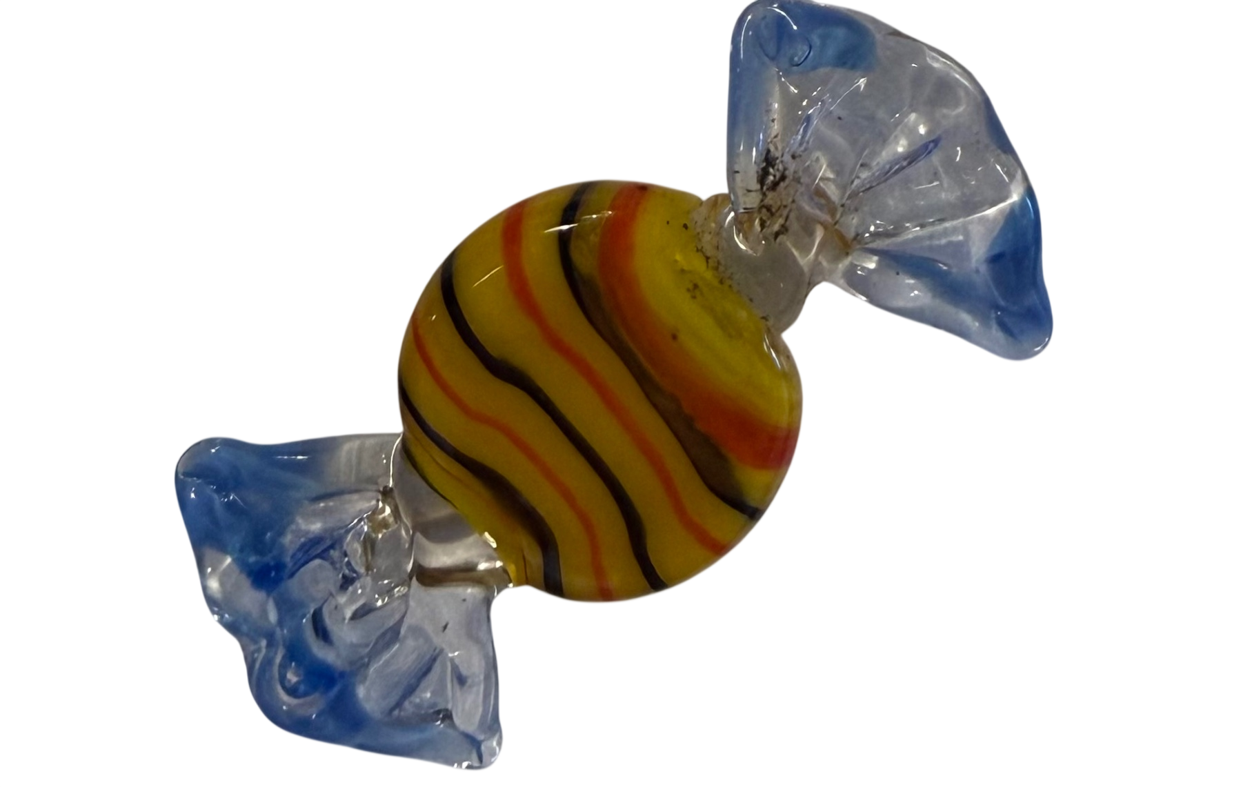 Hand-Blown Striped Glass Candy Sculpture