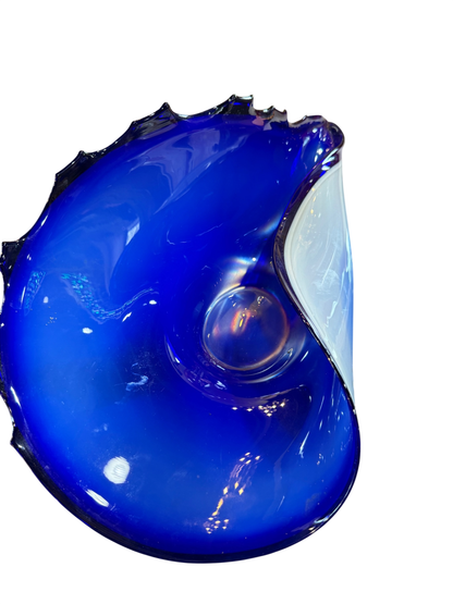 Cobalt Blue Freeform Art Glass Bowl