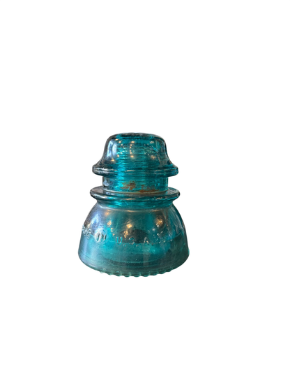 Vintage Aqua Glass Utility Insulator