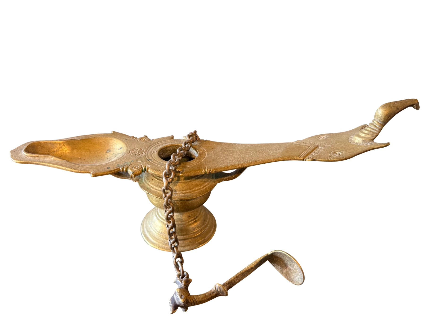 Vintage Brass Aladdin-Style Oil Lamp