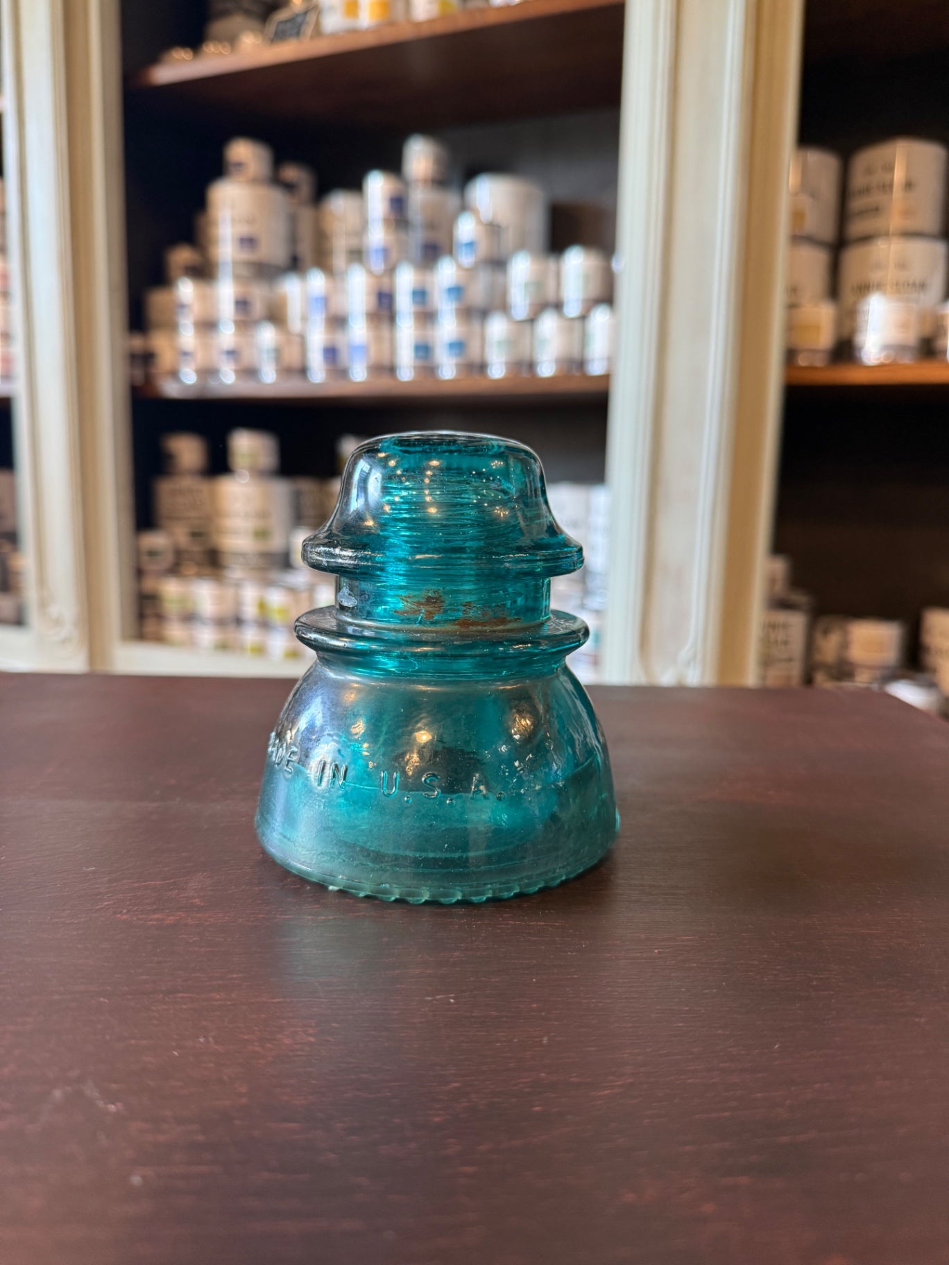 Vintage Aqua Glass Utility Insulator