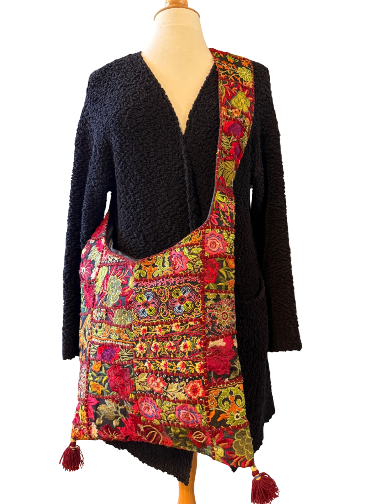 Colorful Embroidered Boho Crossbody Shoulder Bag