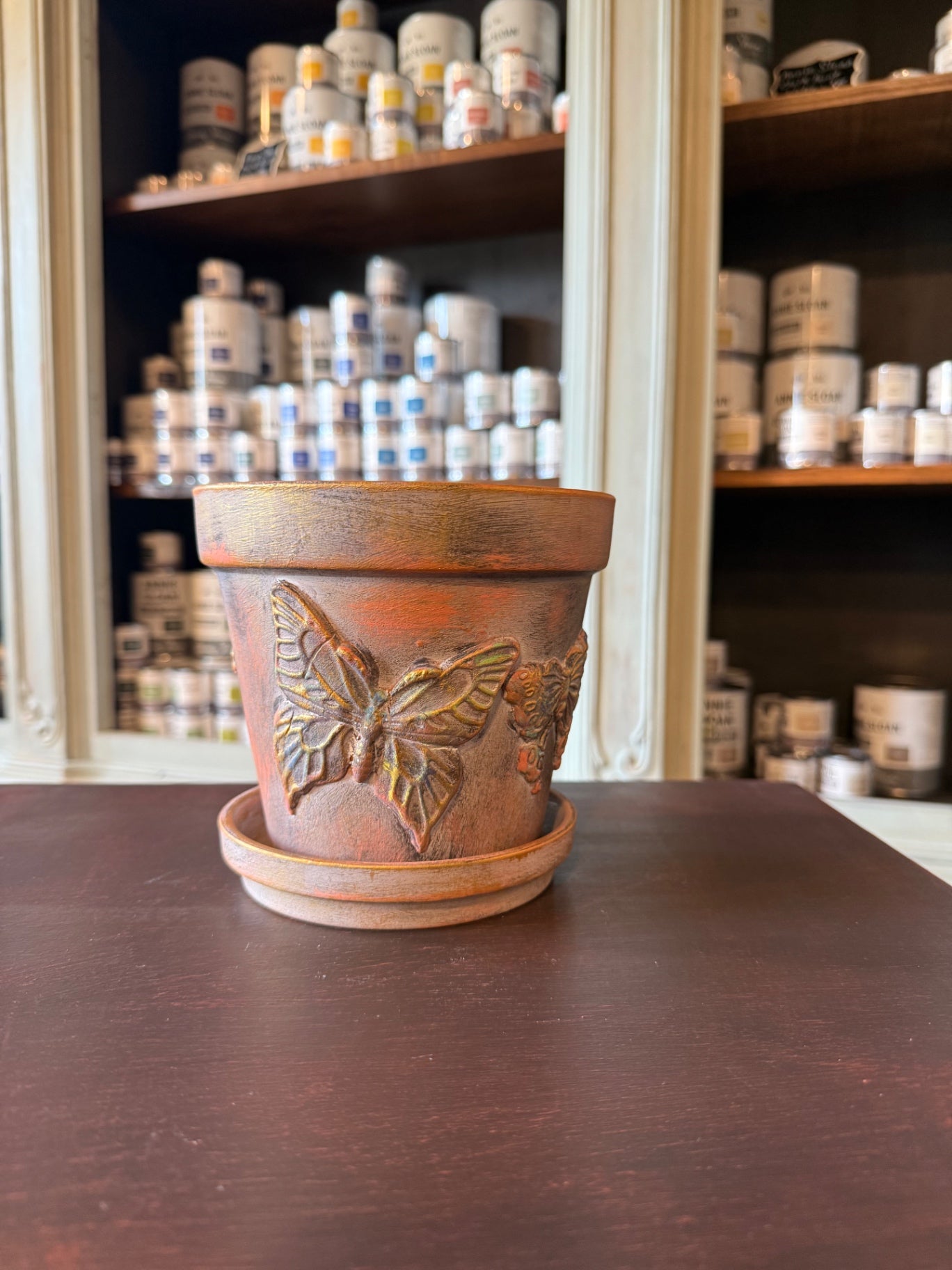 Decorative Flower Pot 6" - Butterflies