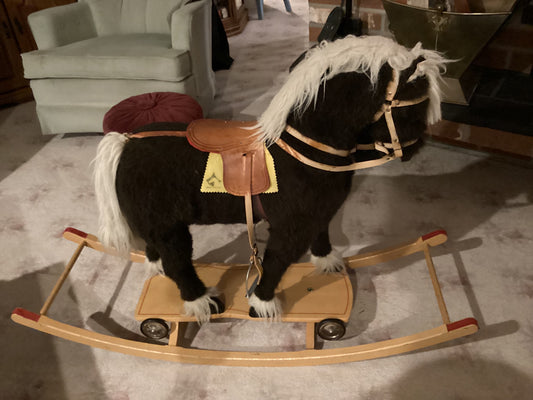 Vintage Toy/Decorative Horse Approx. 90 cm length Black and White