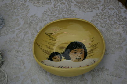 Signed Matthew Adams "Alaska Line" pottery. Hand-painted.