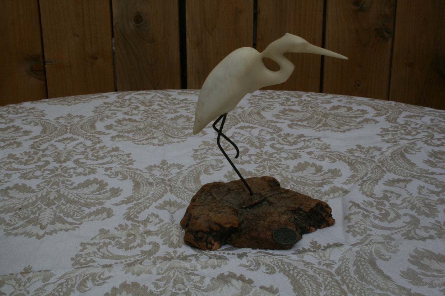Vintage John Perry sculpture of flamingo.