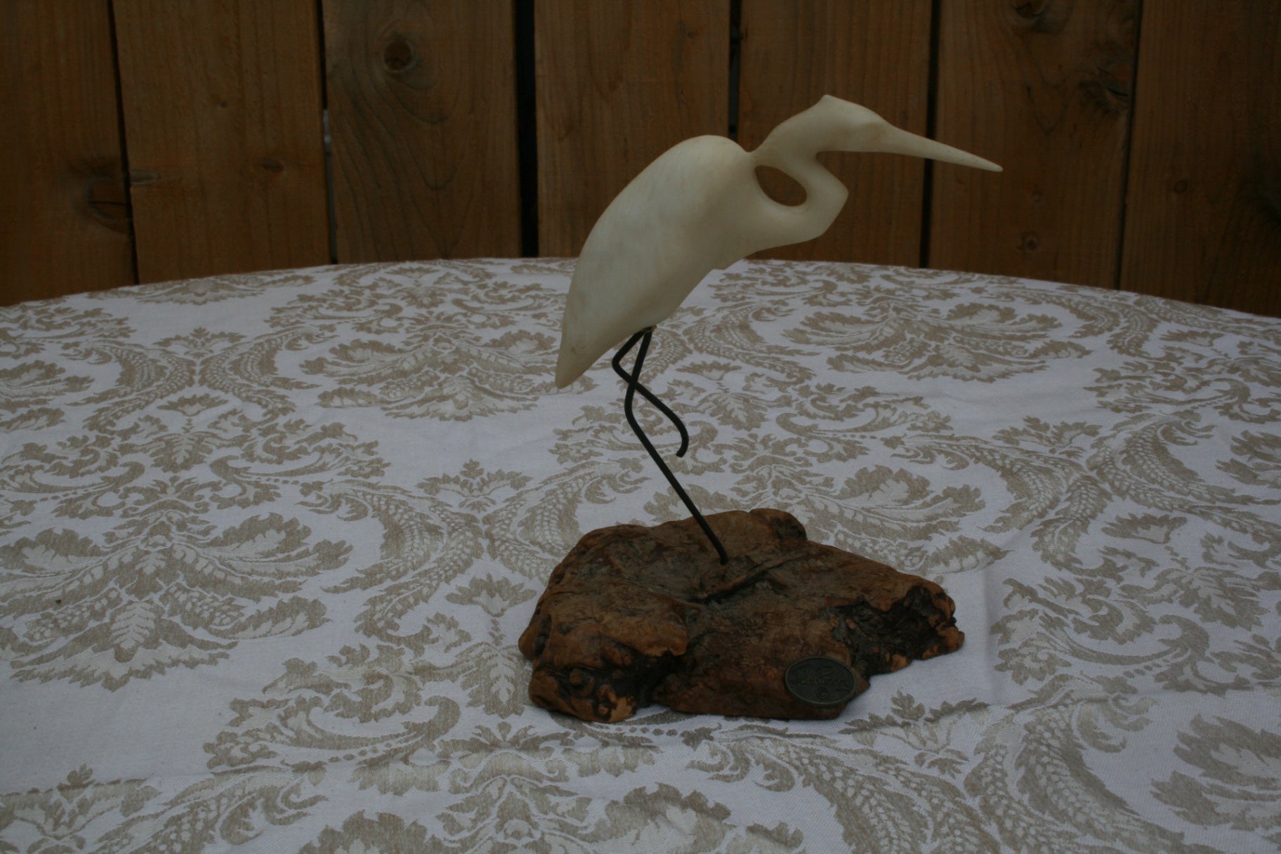 Vintage John Perry sculpture of flamingo.