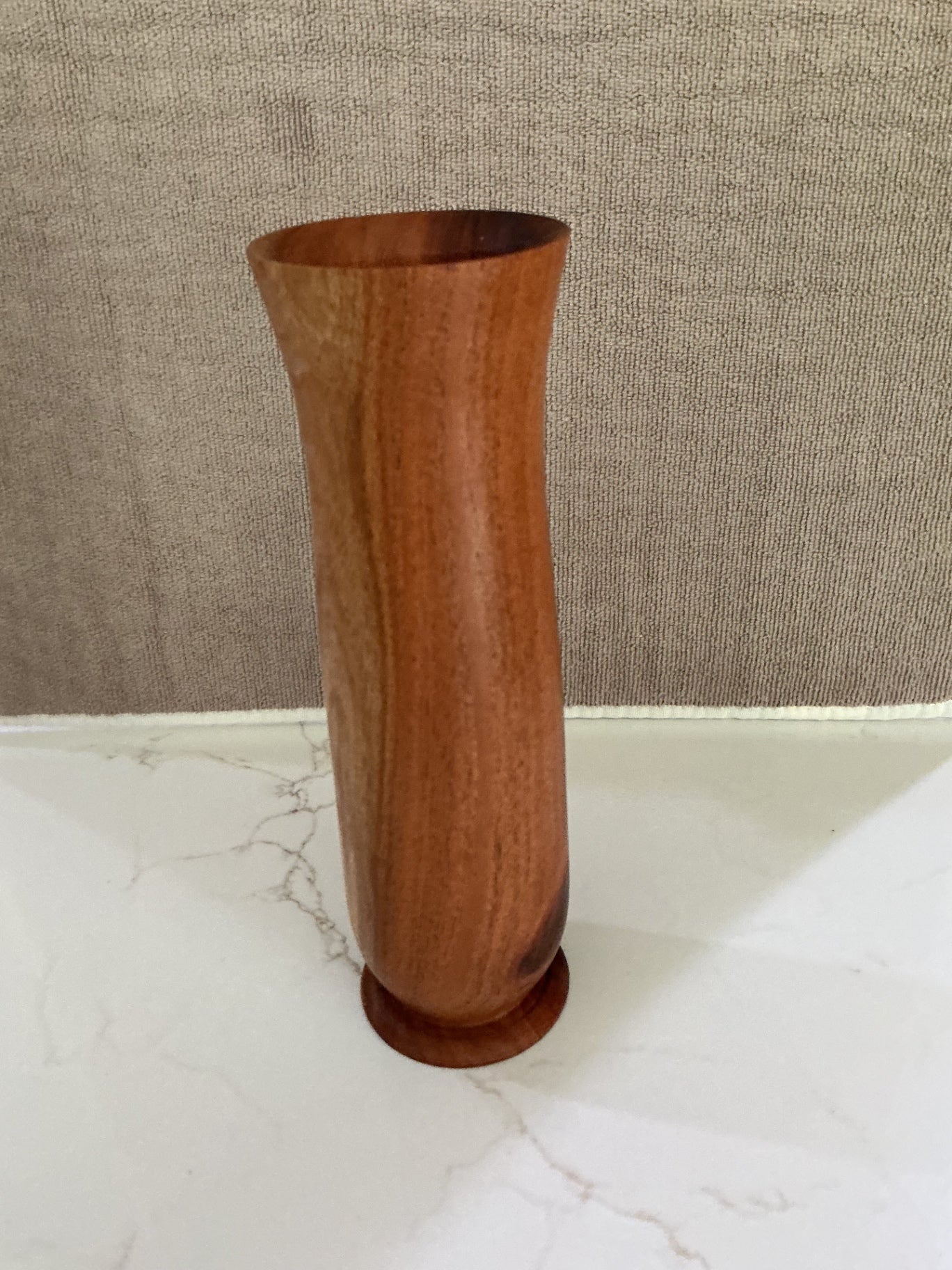 Sapele Wood Hand Crafted Vase with glass insert