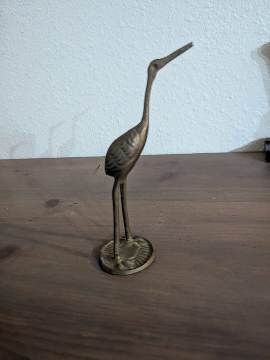 Vintage brass Crane (Egret) Figurine