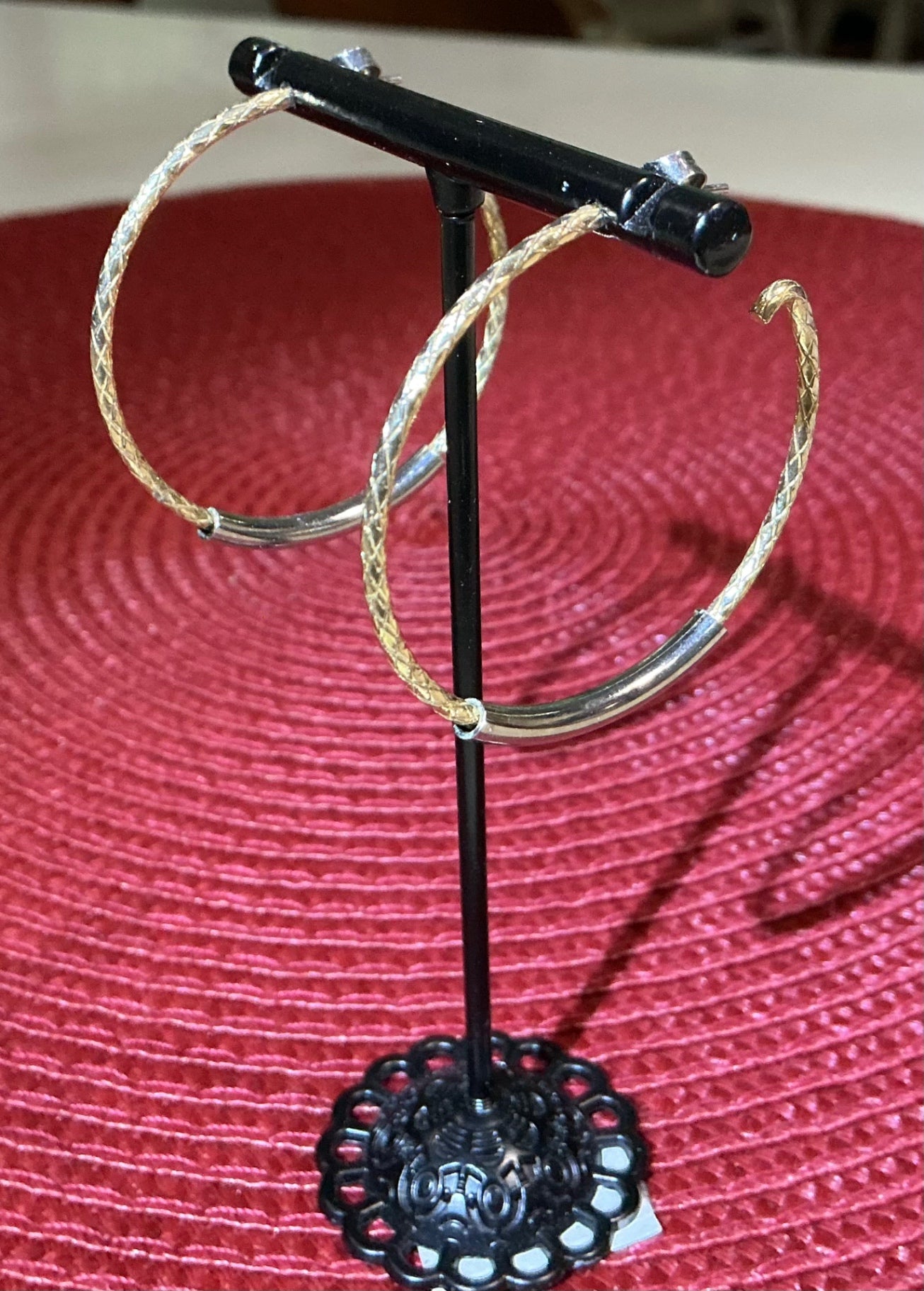 Textured hoop earrings