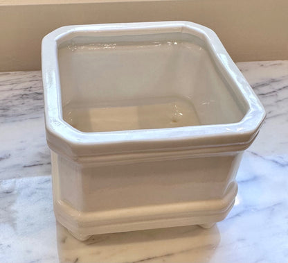 Vintage white porcelain footed planter