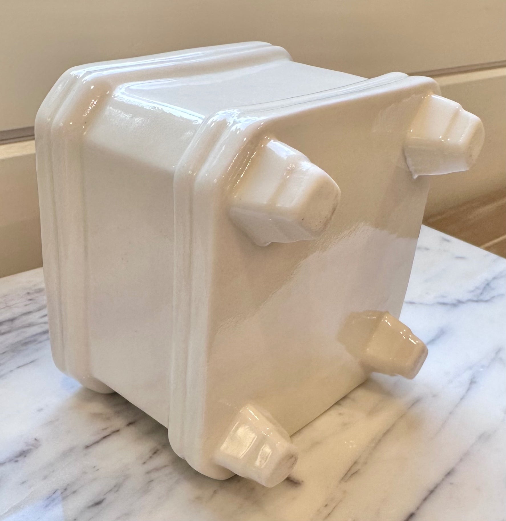 Vintage white porcelain footed planter