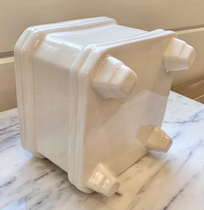 Vintage white porcelain footed planter
