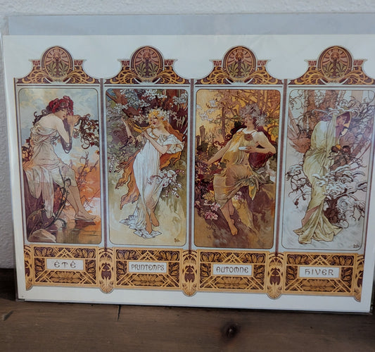 Reprint 1900 "The 4 Seasons" by Mucha