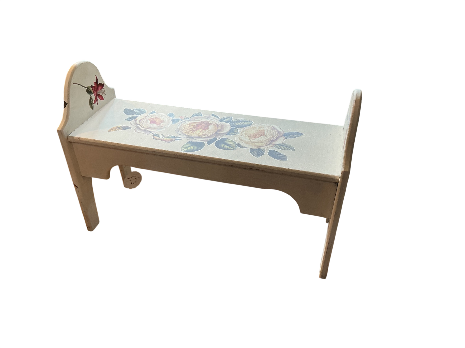 Decorative Flower Pot - Butterflies 30 x 10 x 10 cm Beige/cream with floral design