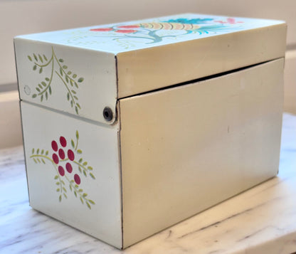 Vintage metal recipe box dividers included