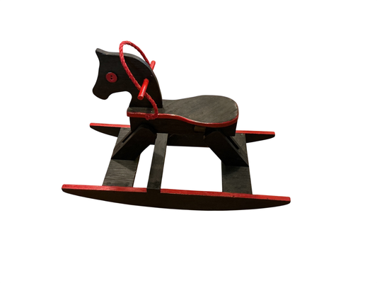 Vintage Toy/Decorative Horse Small Black and Red