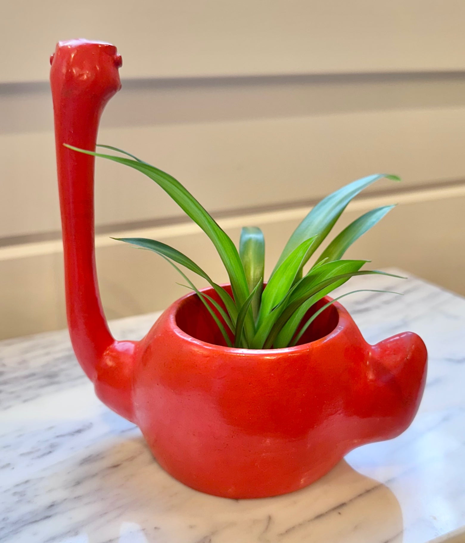 Mid-century bright orange goose planter