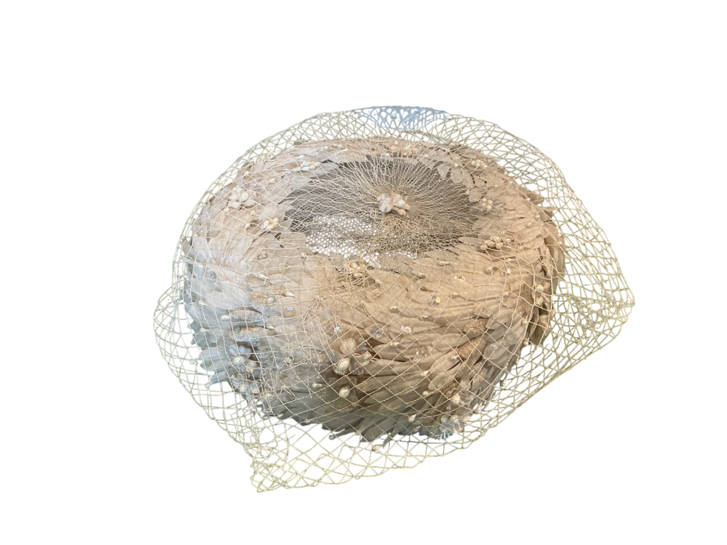 Vintage Ivory Pillbox Hat
