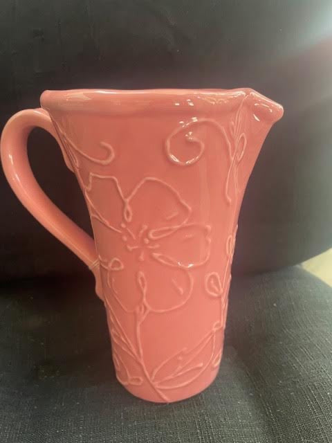 Porcelain Pink Pitcher 7.5" tall 
