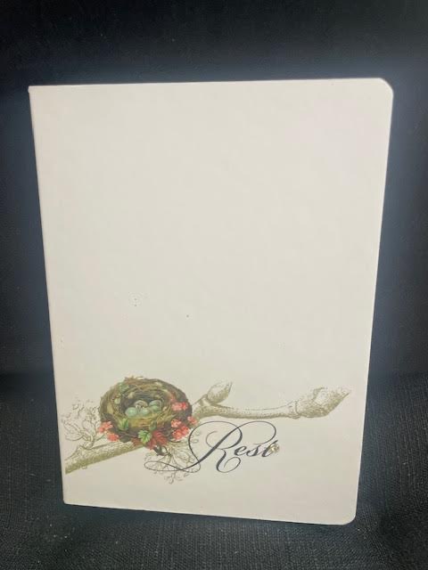 Journal with Decorative Nest on Cover with the word "REST"