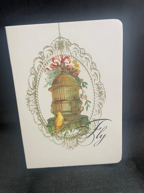 Decorative Journal with Bided Cage Cover and "FLY" 5x7"