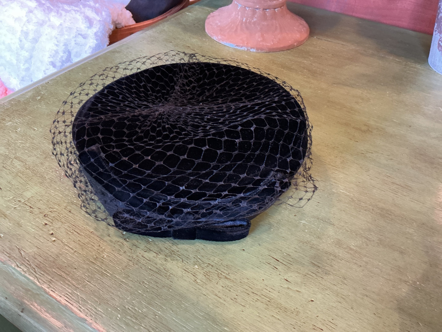 Vintage Pillbox Hat Black